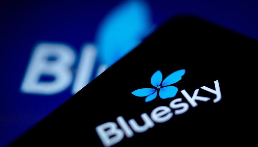 Close-up of smartphone with Bluesky logo, Bluesky backlash theme.
