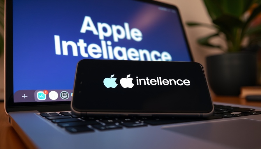 Apple AI announcements WWDC 2025 logo on smartphone and laptop.