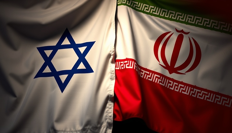 Flags of Israel and Iran representing nuclear tensions, sharp contrast.