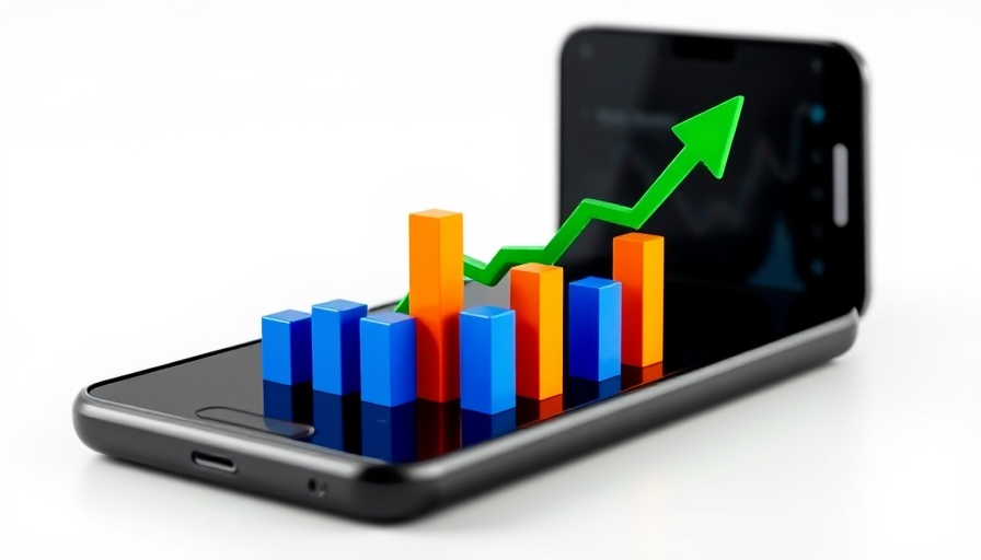 3D stock market growth chart with smartphone, stock market news concept.