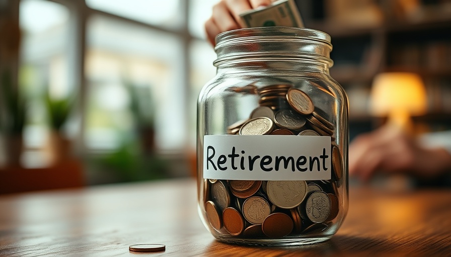 Smart Retirement Investments concept with jar and currency.