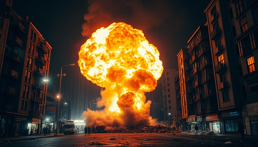 Israel military strikes Iran resulting in nighttime urban explosion.