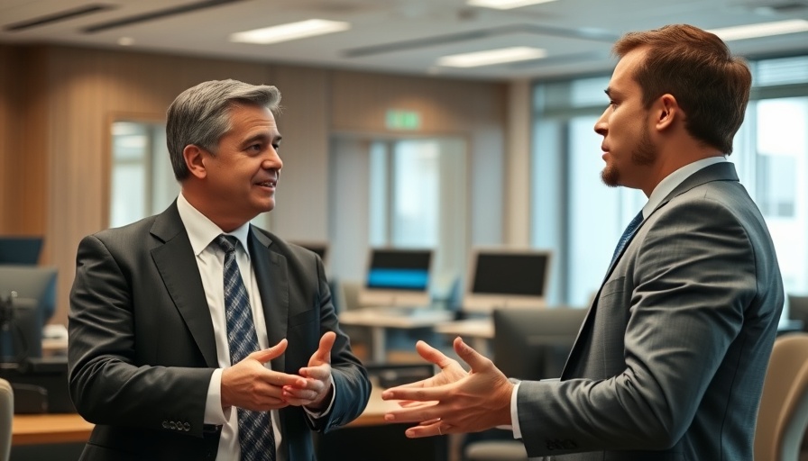 Business discussion with two men, highlighting Nvidia financial forecasts.