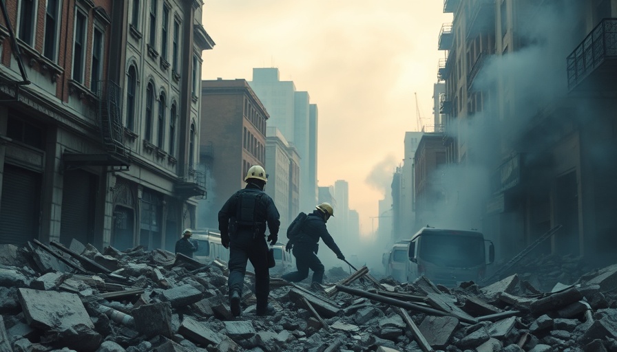 Israel Iran Conflict Economic Impact: Emergency team amidst urban destruction.