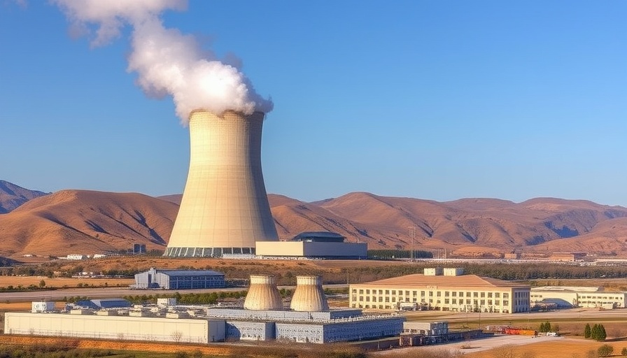 Nuclear power plant supplying energy for AWS on a clear day.