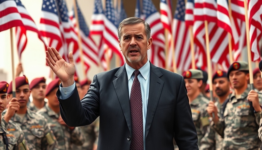 Person addressing military; Trump military strategy implications.