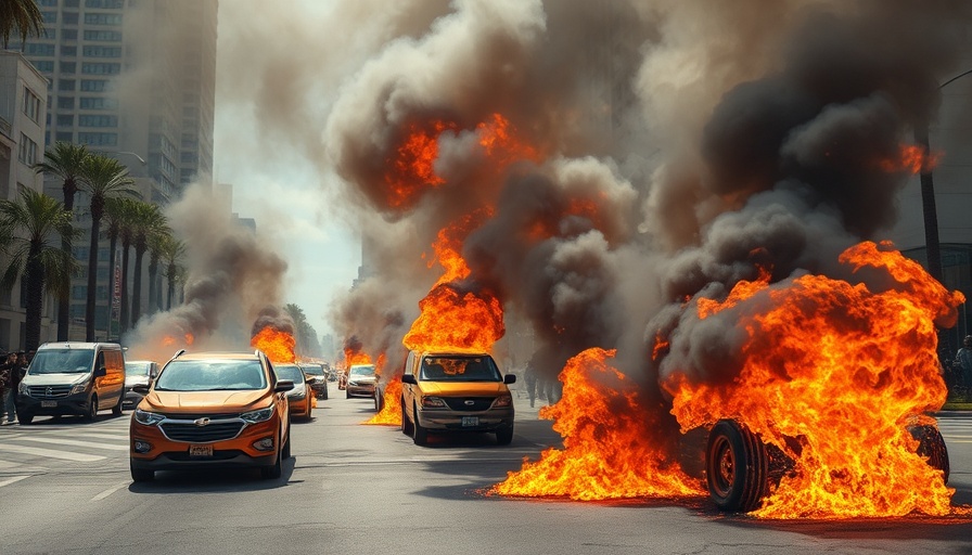 Waymo limits service amid burning vehicles during protest.