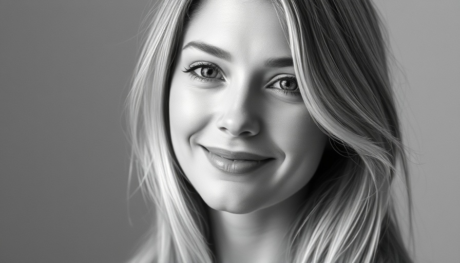 Blonde woman smiling gently, showcasing fintech innovation mood.