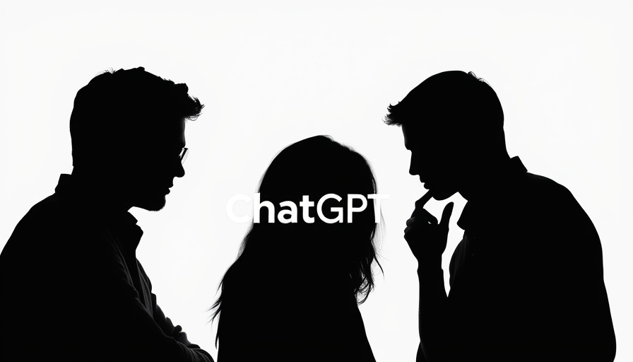 ChatGPT logo with three silhouetted figures, reflecting AI influence.