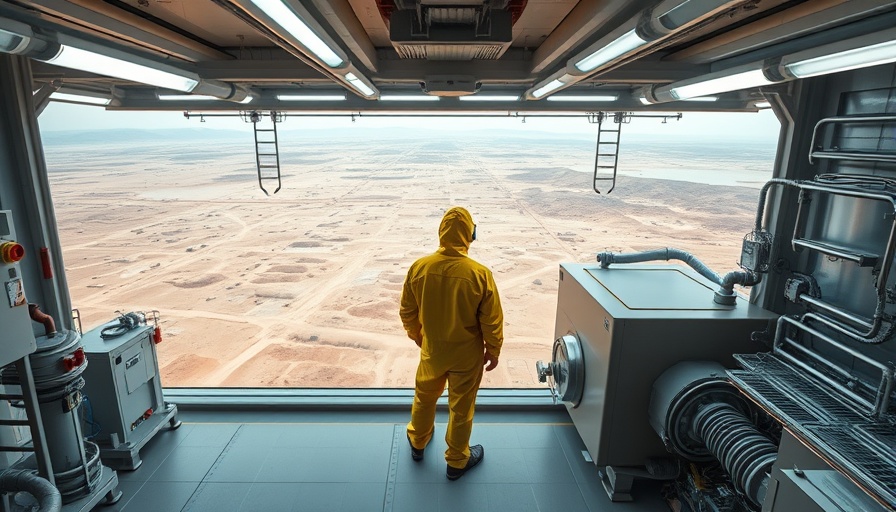 Israel nuclear capabilities facility with a worker in a yellow suit.