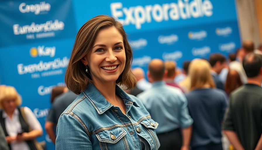 Mitzi Perdue's frugal lifestyle depicted at event with blue banner.