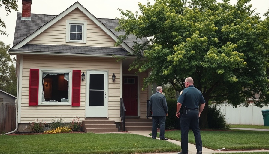 Suburban house with police presence, related to Minnesota shooting.