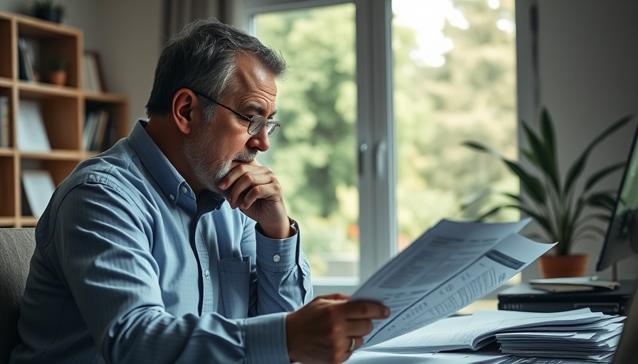 Debt management after divorce - thoughtful person reviewing financial documents.