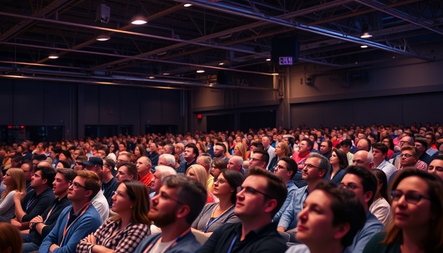 TechCrunch All Stage event with attentive audience in industrial setting.