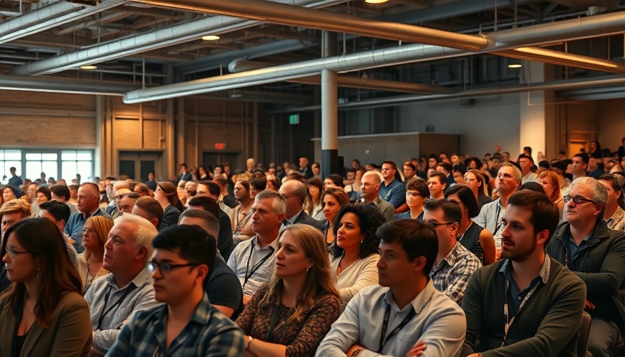 Audience at TechCrunch All Stage event attentively listening.