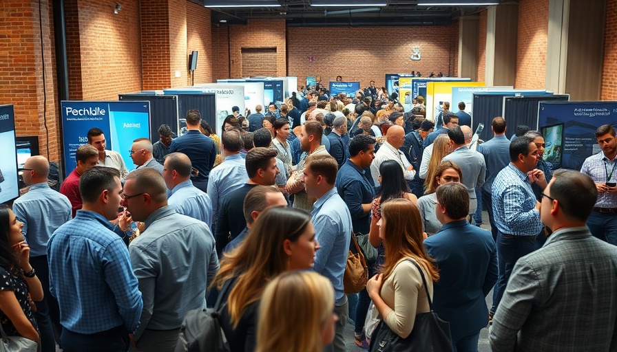Professionals networking at TechCrunch All Stage for Founders event.