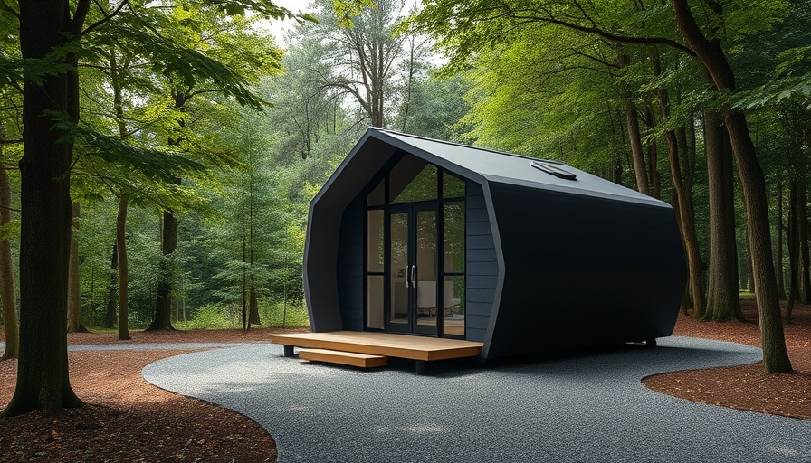 Modern granny pod nestled in a wooded area with natural light