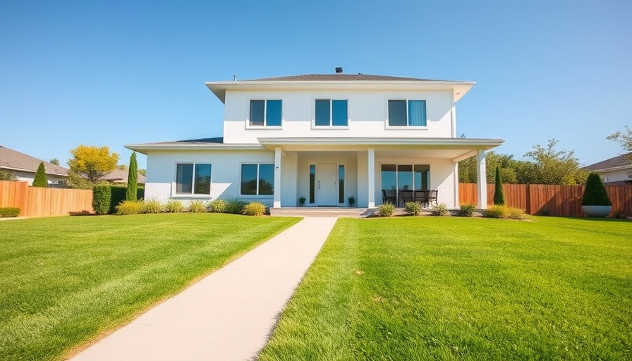 Modern suburban house under blue sky; how much to offer on a house.