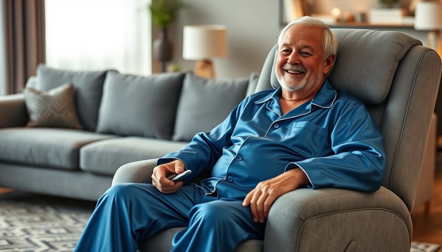 Elderly man using VOCIC AX10 Lift Chair features in modern living room.