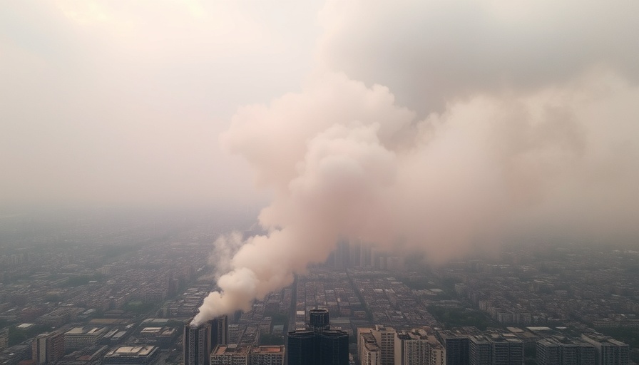 Urban skyline with rising smoke impacts Bay Area business sentiment.