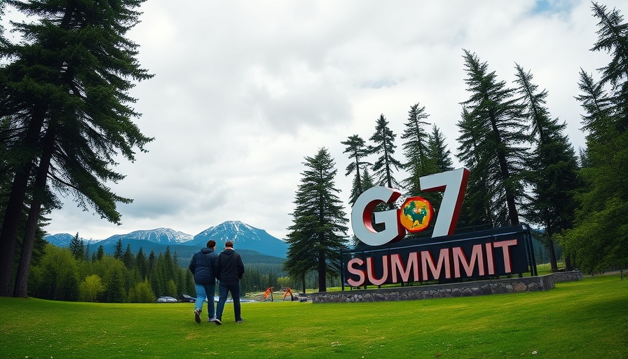 Israel-Iran ceasefire discussion at scenic G7 summit site.
