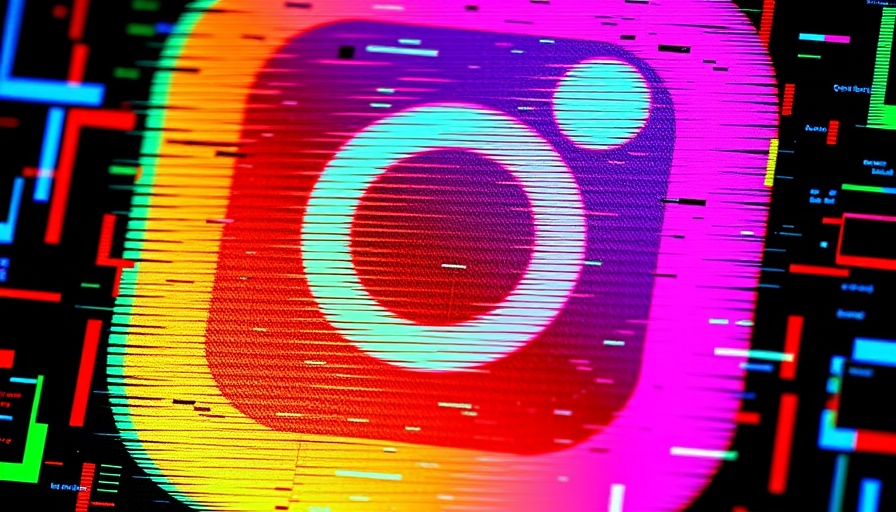 Glitched Instagram logo illustrating AI moderation problems.