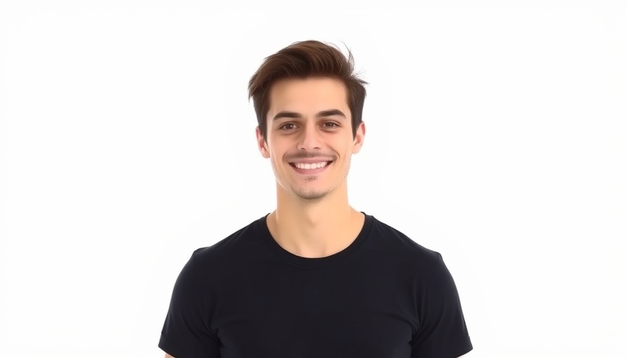 Young entrepreneur smiling confidently, related to business startup funding.