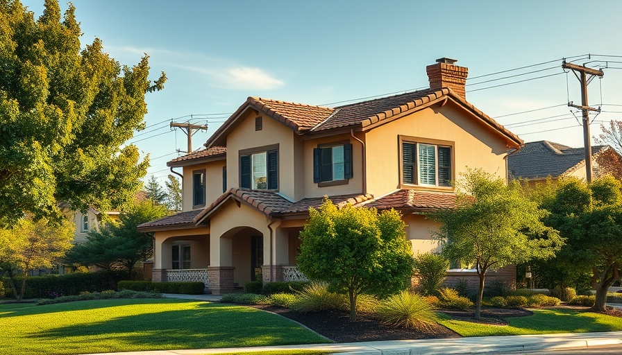 Mediterranean-style suburban house under clear sky