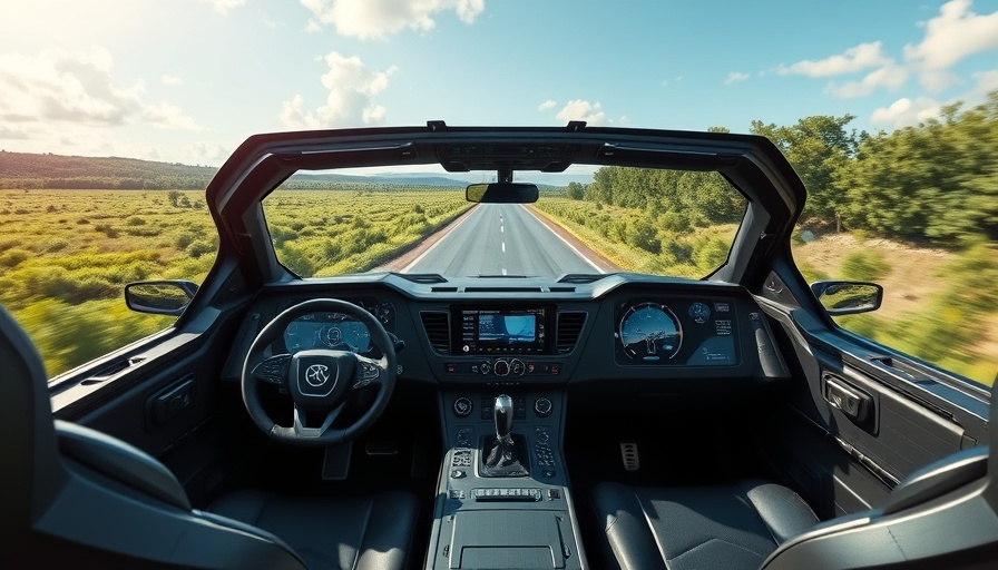 Advanced military vehicle in lush landscape, showcasing technology.
