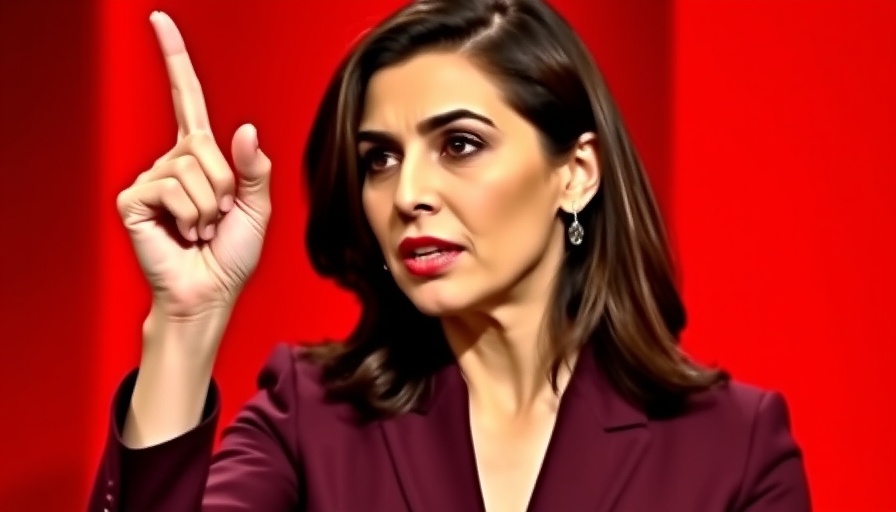 Iranian TV anchor symbolizing resistance during broadcast.