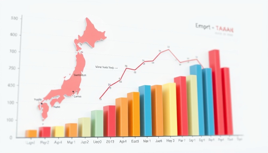 Detailed graph of Japan trade balance with exports and imports data.