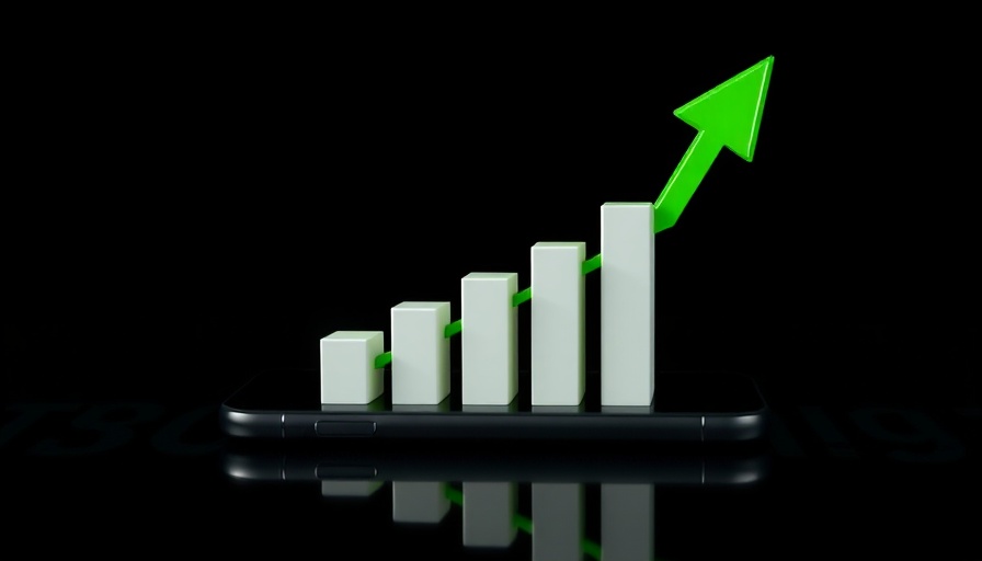Graph representing growth on smartphone for oil and gas leasing in Alaska.