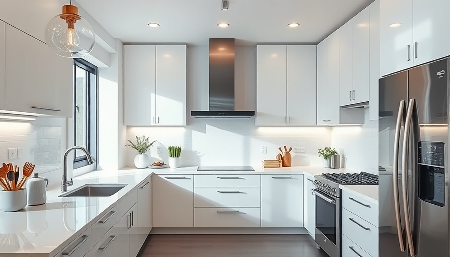 Modern kitchen with clean appliances and bright decor.