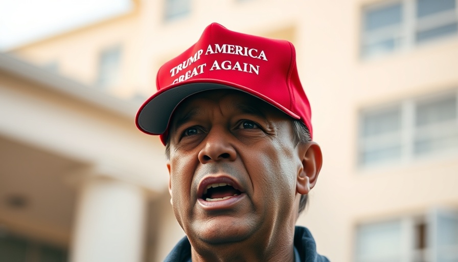 Person in 'Make America Great Again' hat discussing an issue.