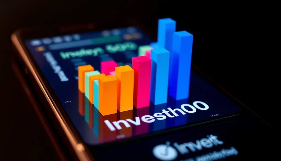 3D bar graphs represent S&P 500 data on smartphone.