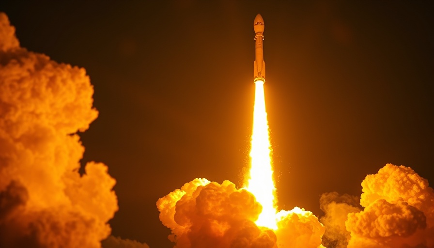 SpaceX Starship blasts off in fiery explosion against dark sky.