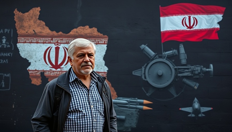 Man walking past a mural depicting Iran map with missiles, risks of Iranian retaliation.