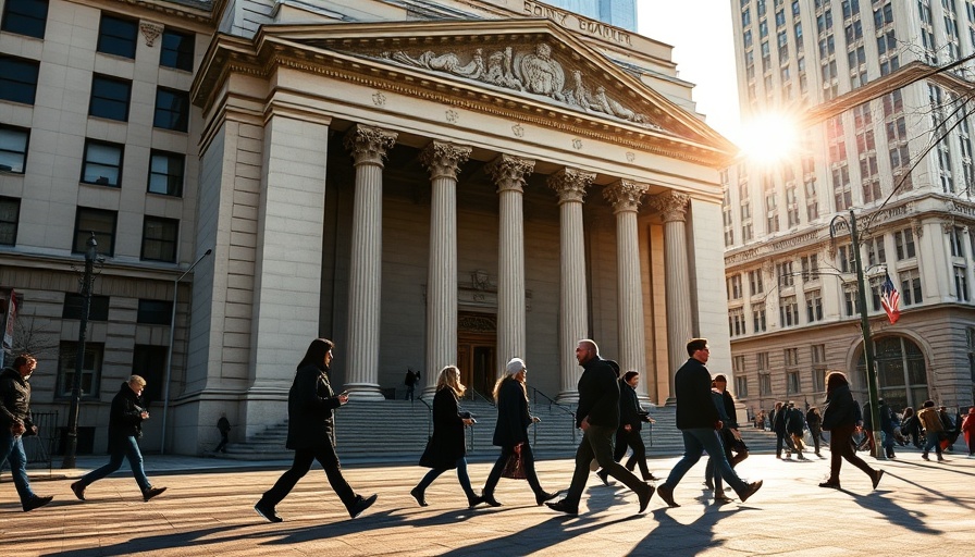 Pedestrians near Bank of Japan, highlighting urban financial environment