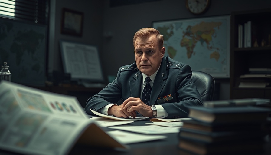 Abstract representation of a critical military decision in a tense environment.