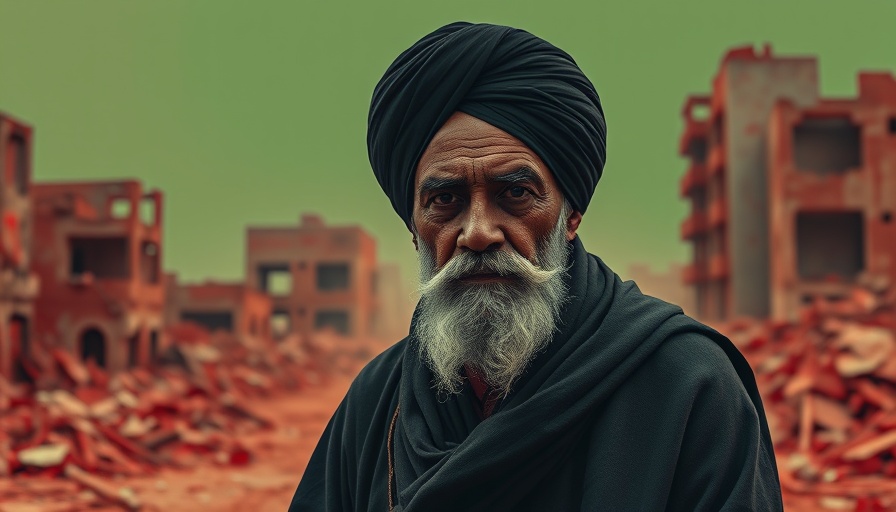 Iran's no war, no peace strategy visualized through a somber portrait.