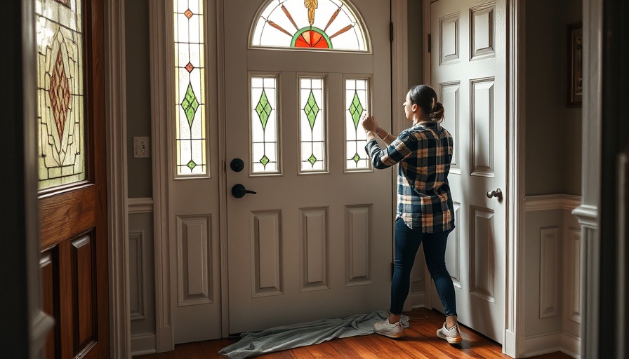 Woman painting an entryway door for a glow-up.