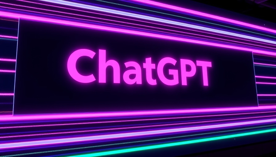 ChatGPT AI technology news on digital screen with pink text
