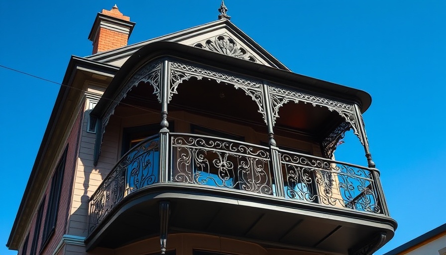 Ornate Victorian widow's walk with detailed railings on a historic house.