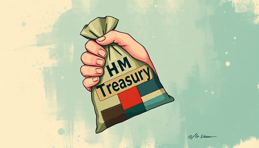 Austerity and renewal depicted with money bag and needle.