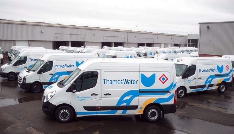 Thames Water vans parked, highlighting company logo amid accounting error discussions.