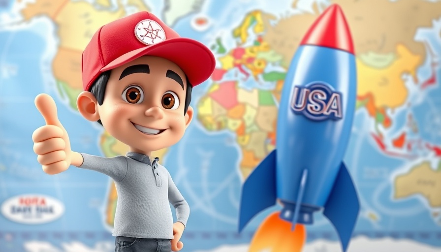 Market uncertainty due to Trump delay: caricature figure with a rocket.