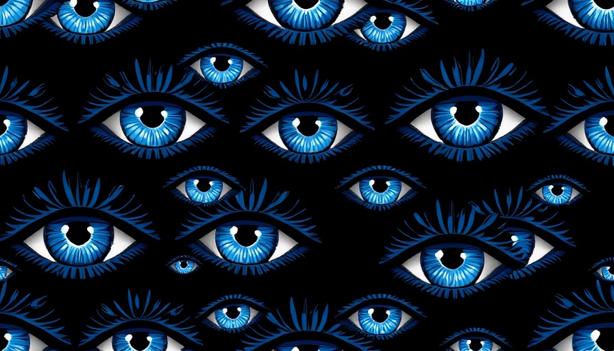Abstract pattern of blue eyes, representing business startup challenges.