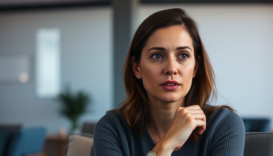 Thoughtful woman at Mira Murati's Thinking Machines Lab funding event.