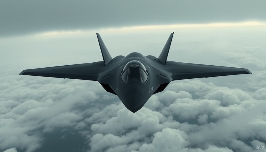 Stealth bomber flying in overcast sky, U.S. strikes against Iran.