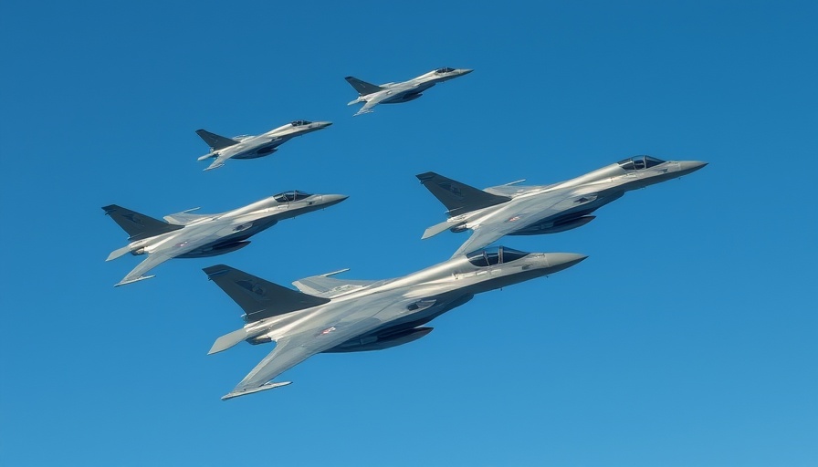 Formation of military aircraft in blue sky; gold price forecast impact.